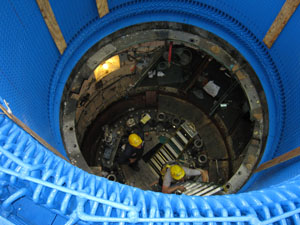 Looking inside the 50MW Francis turbine