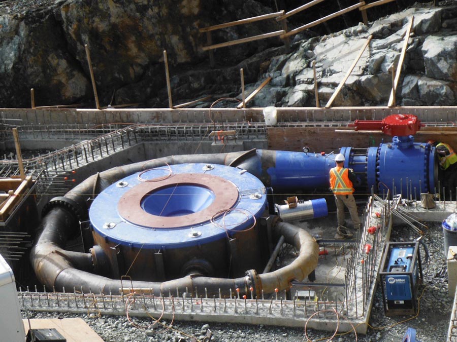 Canyon turbine prior to secondary concrete pour.