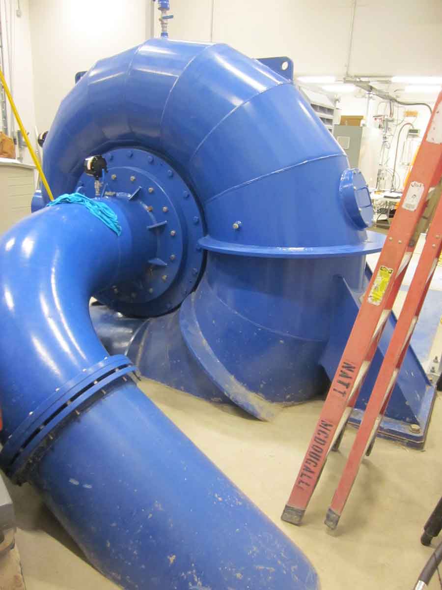 Turbine being installed as viewed from the draft tube side.